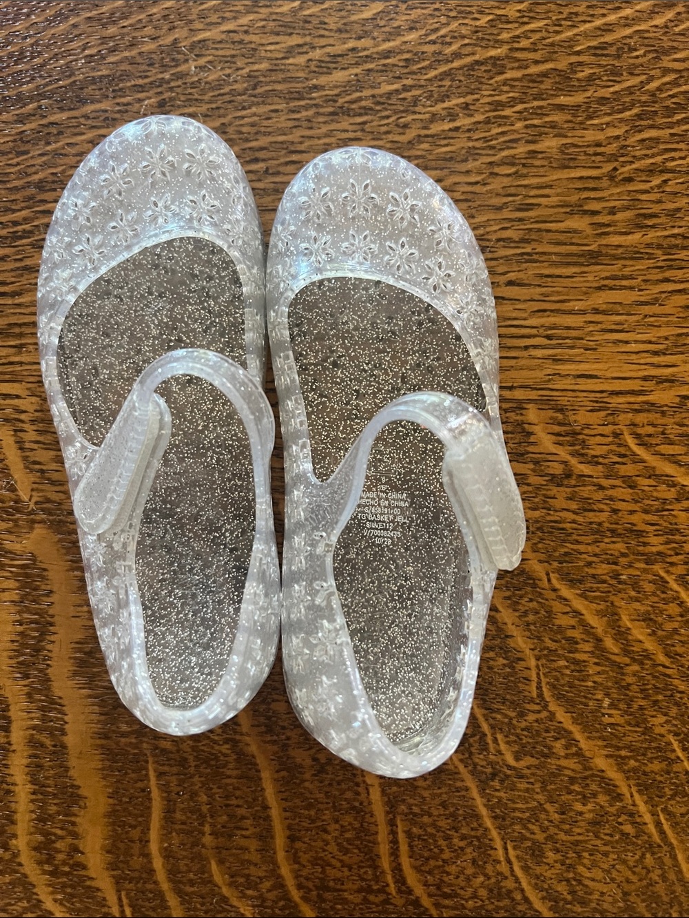 Old Navy Clear Glitter Jelly Mary Jane Sandals